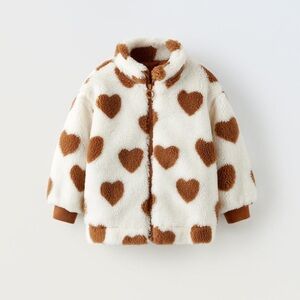 Heart Pattern Fleece Jacket